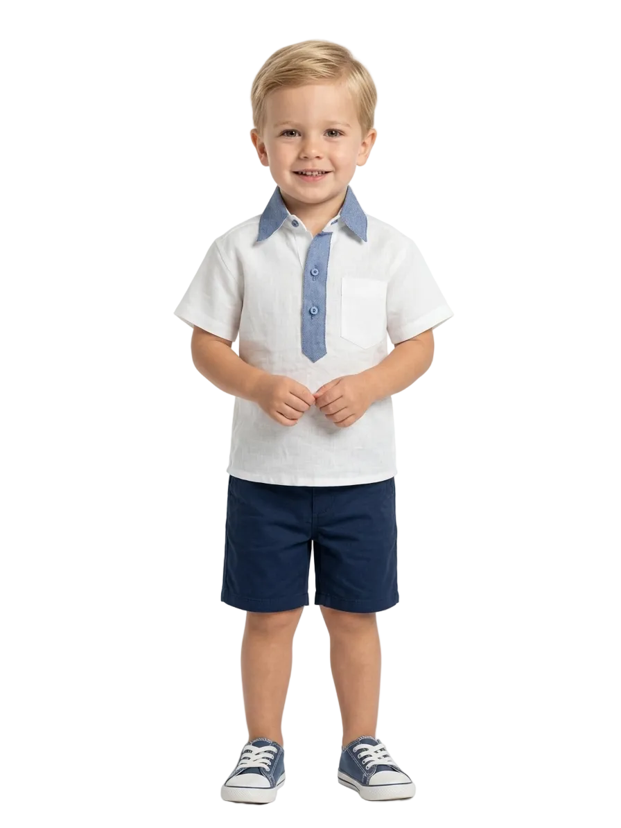 Camicia Polo Bicolore Bimbo M./C.