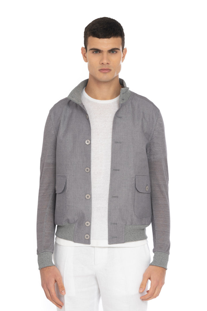 Bomber Jersay Bottoni Uomo