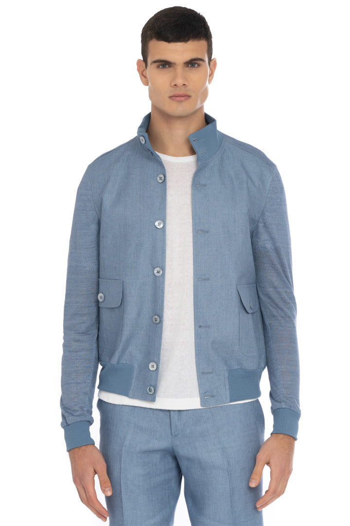 Bomber Jersay Bottoni Uomo