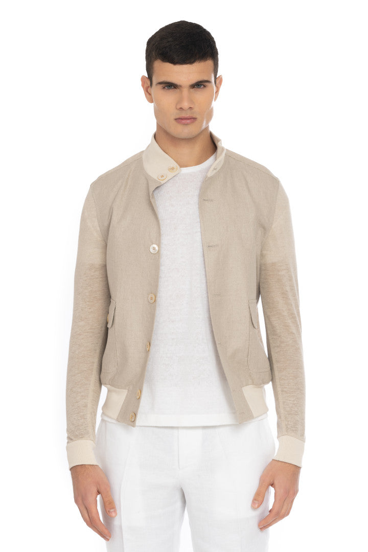 Bomber Jersay Bottoni Uomo