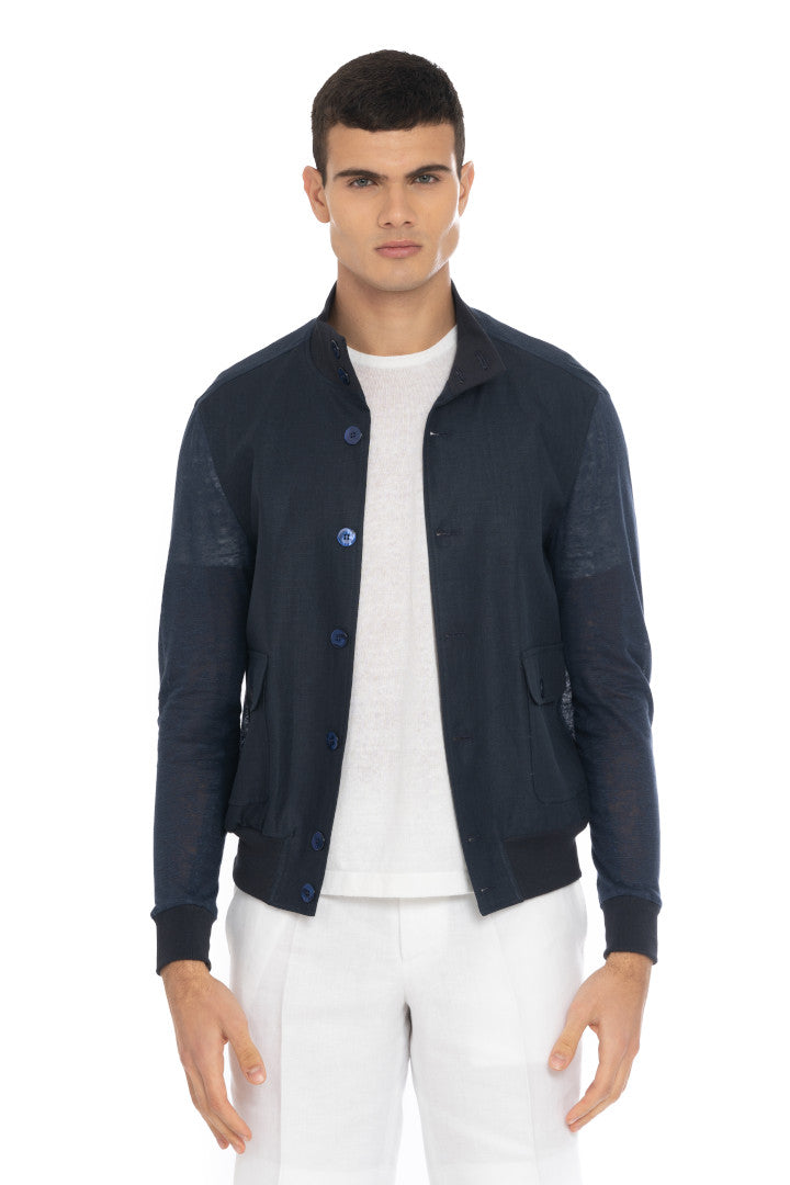 Bomber Jersay Bottoni Uomo