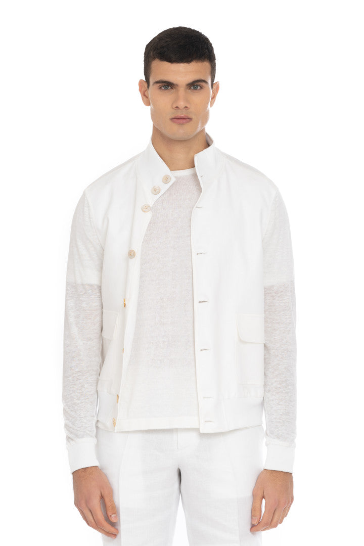 Bomber Jersay Bottoni Uomo
