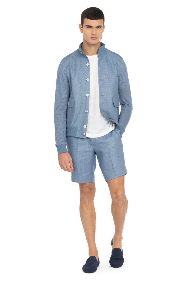 Bomber Jersay Bottoni Uomo