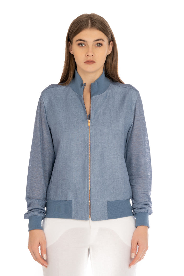 Bomber Jersay Zip Donna