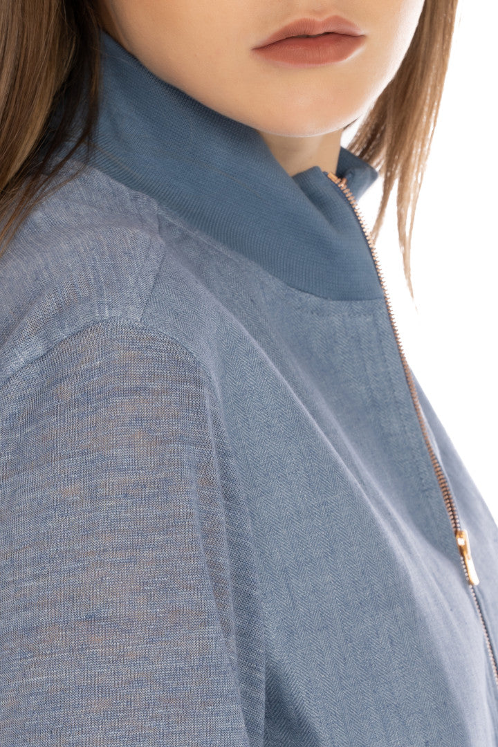 Bomber Jersay Zip Donna