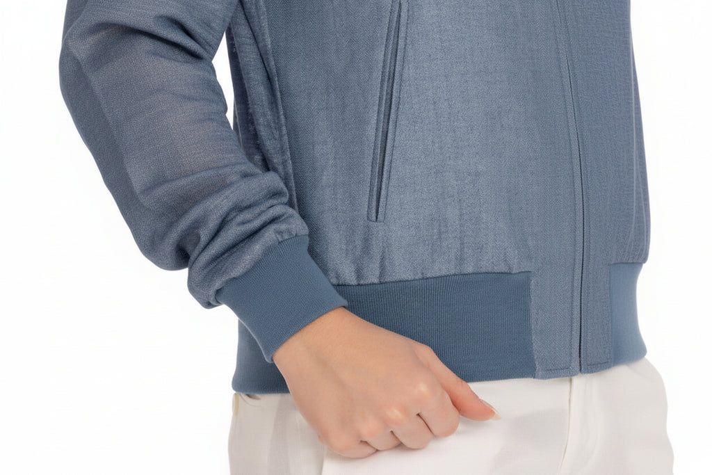 Bomber Jersay Zip Donna