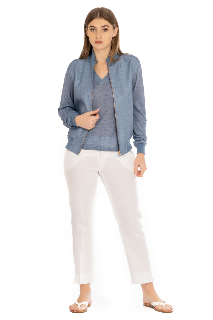Bomber Jersay Zip Donna