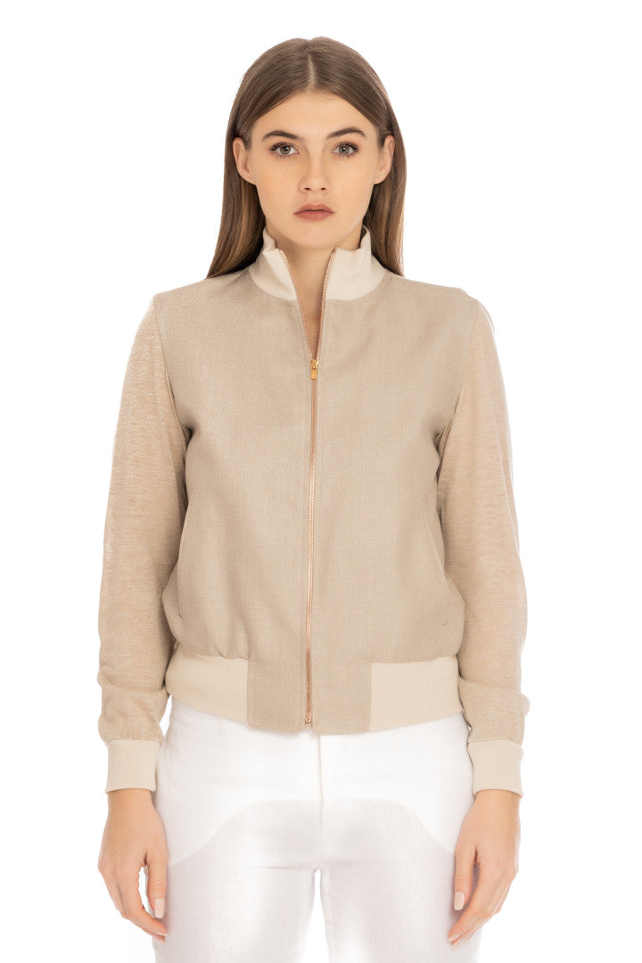 Bomber Jersay Zip Donna