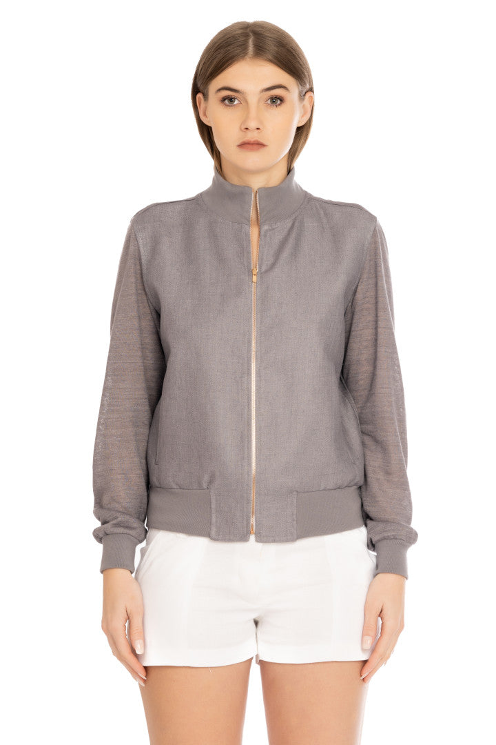 Bomber Jersay Zip Donna