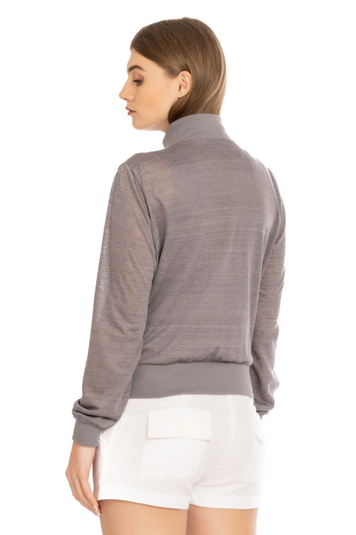 Bomber Jersay Zip Donna