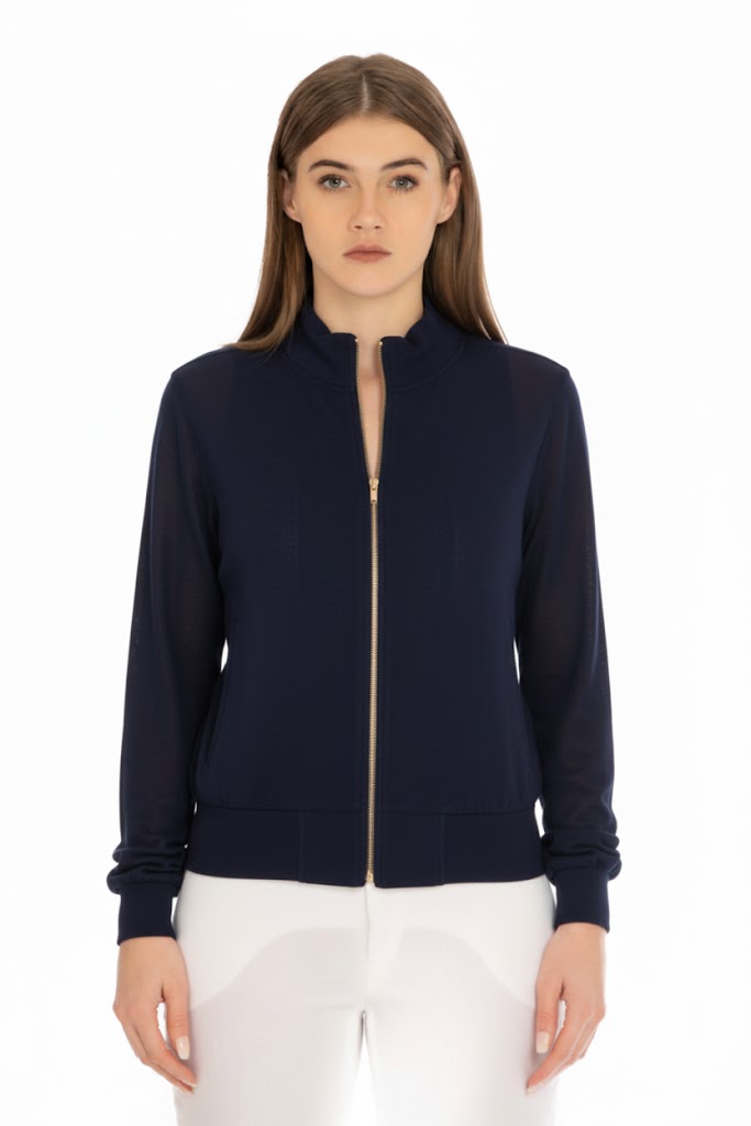 Bomber Jersay Zip Donna