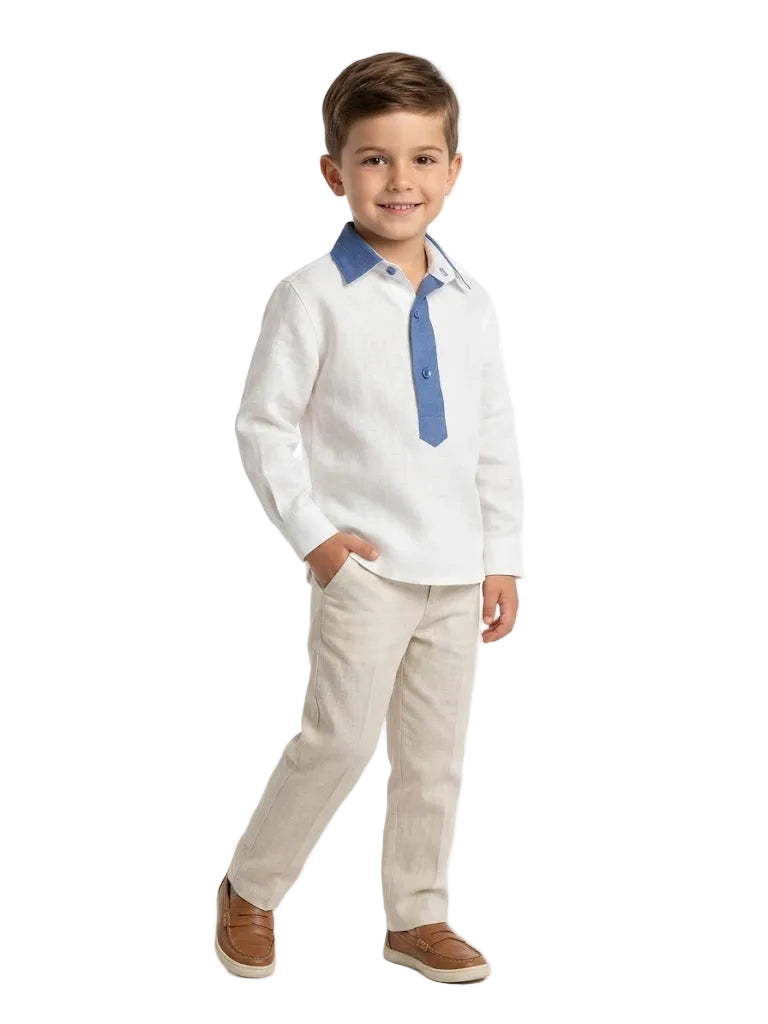 Camicia Polo Bicolore Bimbo M./L.