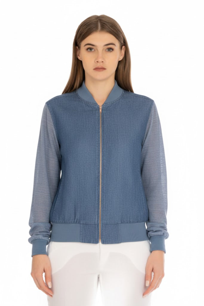 Bomber Jersay Zip Donna